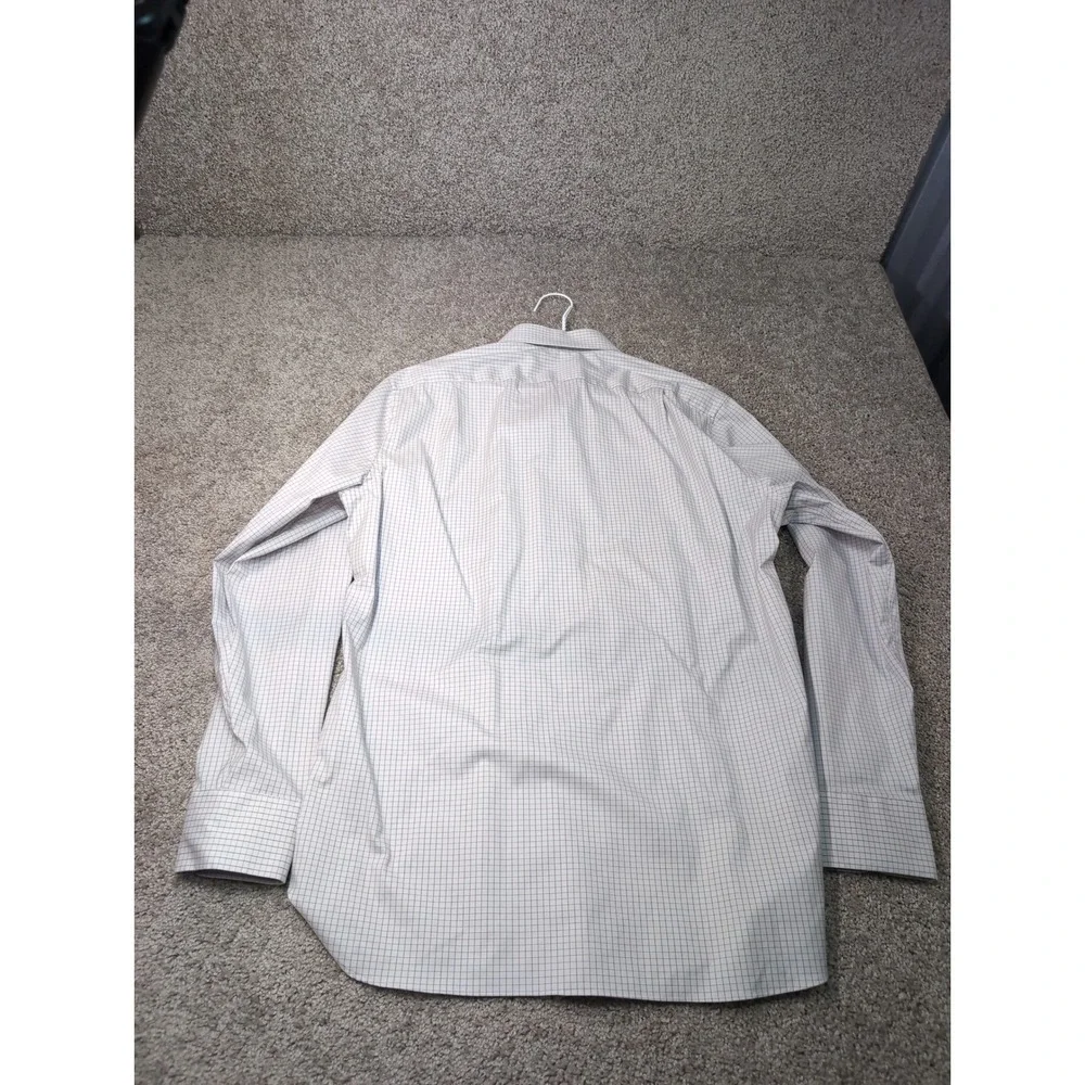 J.Crew Ludlow Mens 16 34 Classic Fit Micro Check Button Down‎ Shirt Grey White